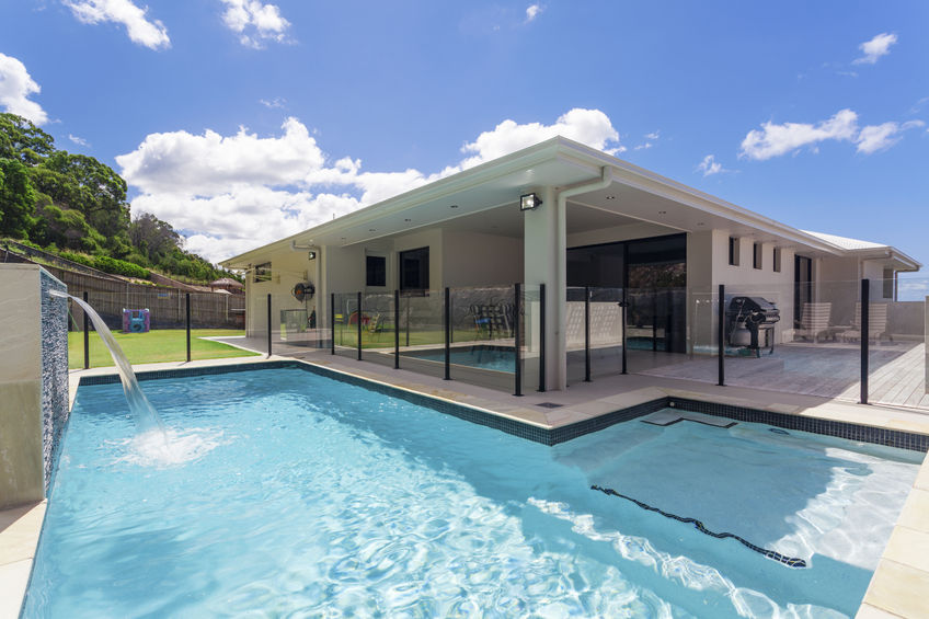 55433969 – stylish home backyard with swimming pool